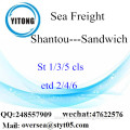 Shantou Port LCL Consolidation To Sandwich